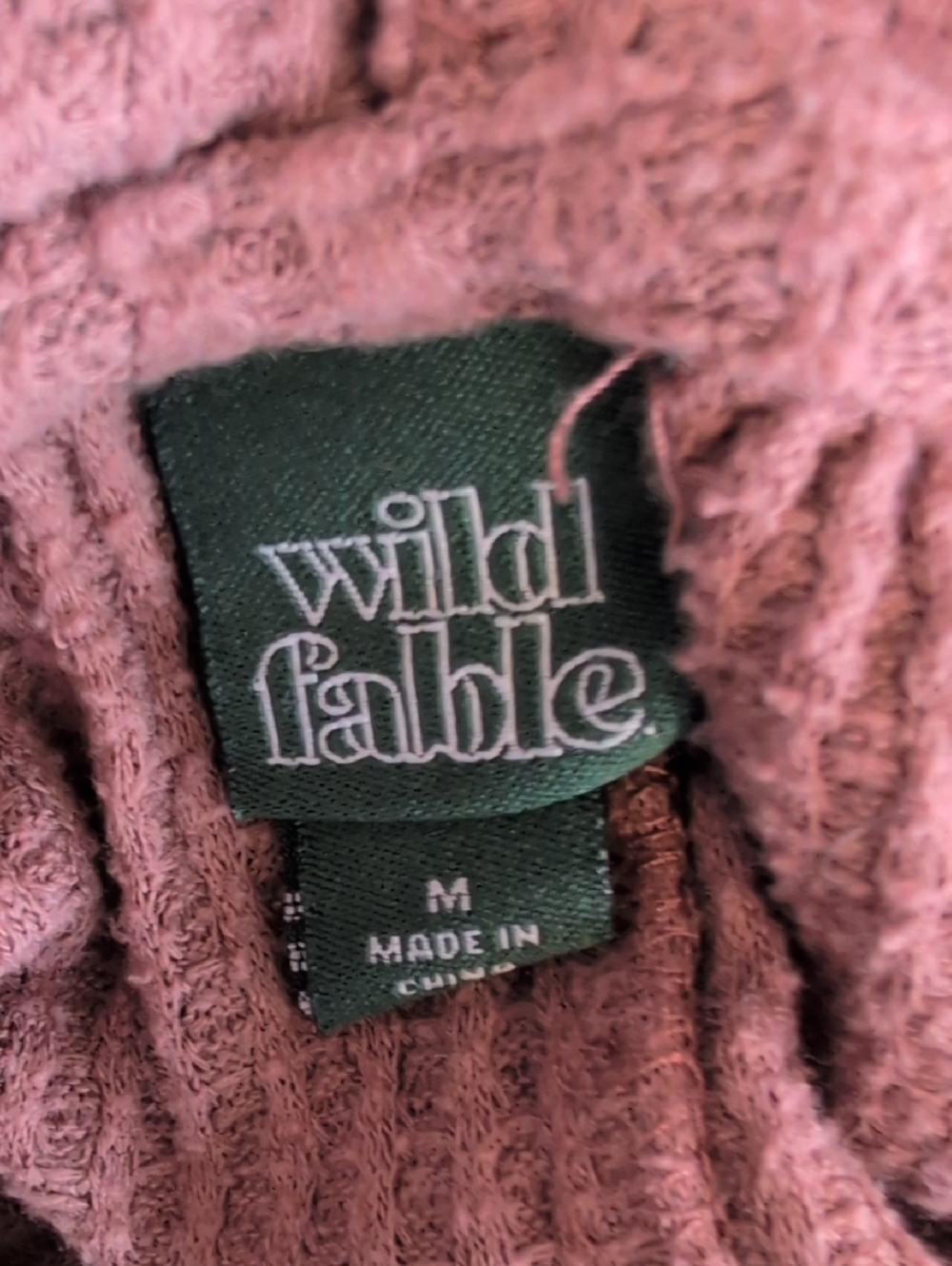wild fable Waffle Knit V-Neck Pullover Hoodie Shirt M Q246 - Picture 5 of 6